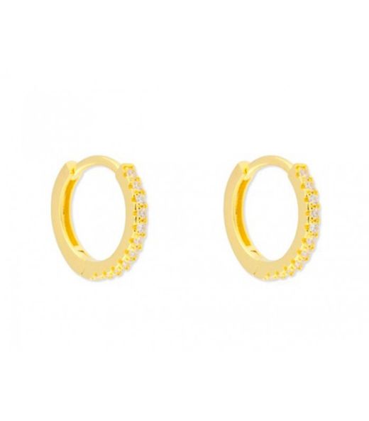 Arracades Plata Daurada Liska 12mm MED142A-12D Cèrcol Llis Circonites