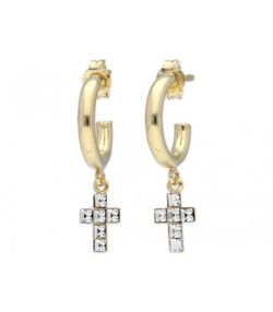 Pendientes Plata Dorada Liska 2,5cm LSW4296A-D Cruz
