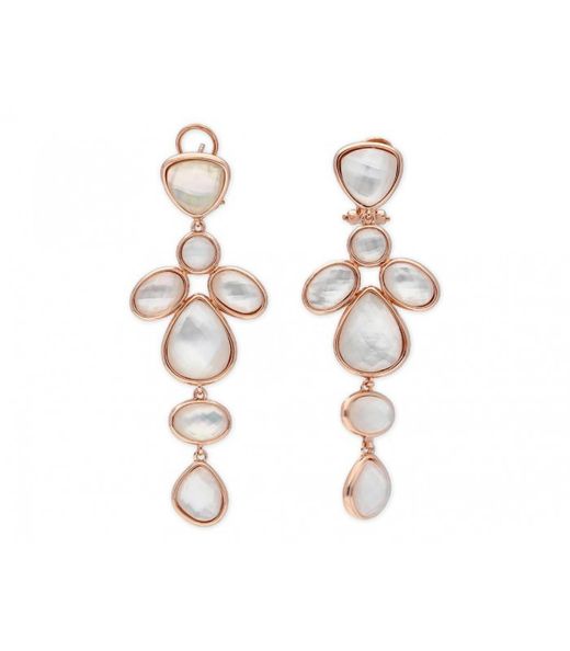 Pendientes Plata Dorada Liska BE53279NB Nácar Blanco