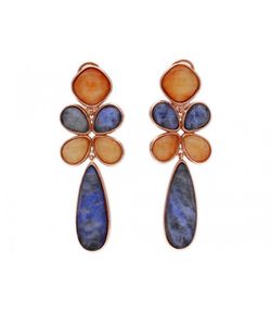 Pendientes Plata Dorada Liska BE53389CAAV Cuarzo Azul Aventurin