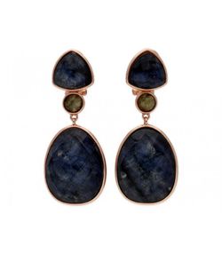 Pendientes Plata Dorada Liska BE53641DMLB Piedras Naturales