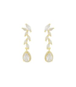 Pendientes Plata Dorada Liska LAD3103A-D Colgante Circonitas