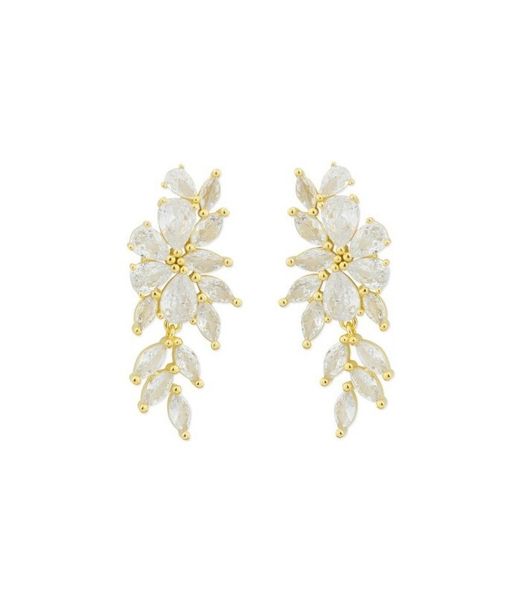 Liska LAD3105A-D Gold Plated Zirconia Flower Earrings