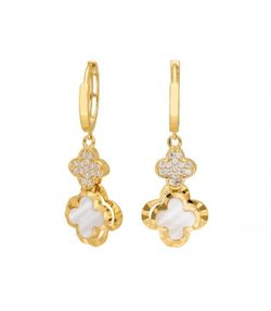 Pendientes Plata Dorada Liska LAD4736A-DB Circonitas Piedra Blanca