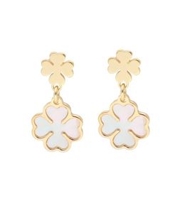 Pendientes Plata Dorada Liska LAF6412A-D Trebol Madre Perla