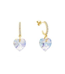 Pendientes Plata Dorada Liska LSW0150A-1D Semiaro Circonitas Corazón