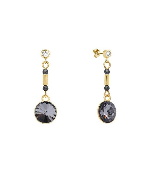 Pendientes Plata Dorada Liska LSW0189A-GSN Colgante Cristal Negro
