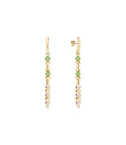Pendientes Plata Dorada Liska LSW0190A-GV Colgante Perlas Cristales