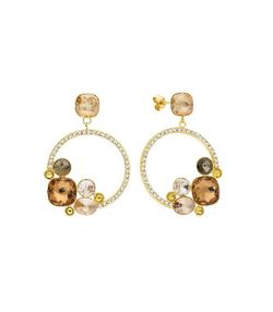 Pendientes Plata Dorada Liska LSW0194A-DLT Colgante Redondo Dorado