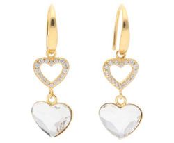 Pendientes Plata Dorada Liska LSW0209A-D Corazón Cristales