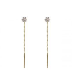 Pendientes Liska Plata Dorada LSW4404A-D Cadena Colgante Cristales Blancos