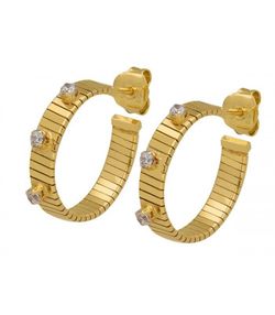 Liska LSW4409A-D Golden Silver Hoop Zirconia øreringe