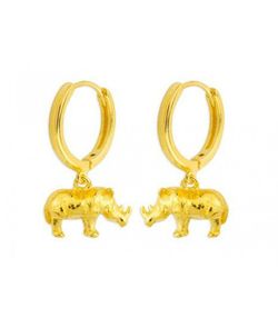 Pendientes Plata Dorada Liska MED065A-D Aro Rinocerontes