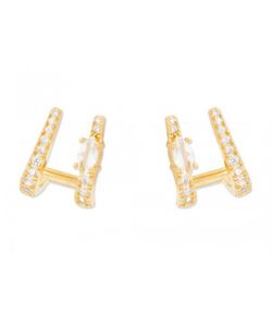 Pendientes Plata Dorada Liska MED242A-D Circonitas
