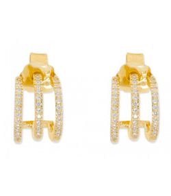 Pendientes Plata Dorada Liska MED245A-D Circonitas