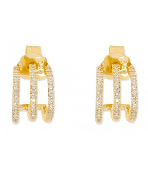 Boucles d'oreilles Liska Argent Doré MED245A-D Zircons