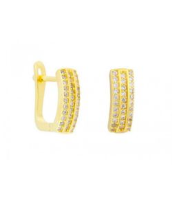 Pendientes Plata Dorada Liska MED296A-D Circonitas