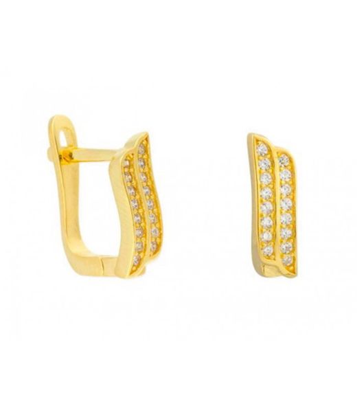 Liska MED297A-1D Gold Plated Zirconia Earrings