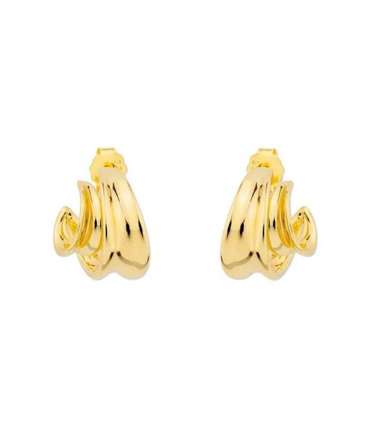 Pendientes Plata Dorada Liska MED343A-D Curvados