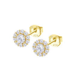 Pendientes Plata Dorada Lotus LP1290-4/7 Circonitas