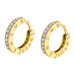 Pendientes Plata Dorada Lotus LP1887-4/4 Aro Grabado Lateral LOTUS Circonitas