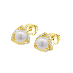 Pendientes Plata Dorada Lotus LP1928-4/3 Perla Circonitas