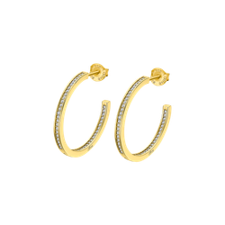 Pendientes Plata Dorada Lotus LP1937-4/6 Aro Abierto Circonitas