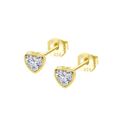 Pendientes Plata Dorada Lotus LP2000-4/2 Corazón Circonita