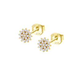 Pendientes Plata Dorada Lotus LP3081-4/2 Sol Circonitas