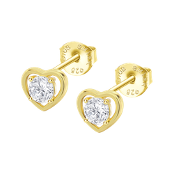 Pendientes Plata Dorada Lotus LP3092-4/2 Corazón Circonita