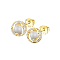 Pendientes Plata Dorada Lotus LP3095-4/2 Perla Circonitas