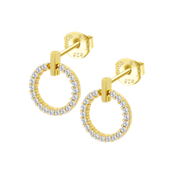 Pendientes Plata Dorada Lotus LP3100-4/3 Círculo Circonitas