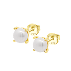 Pendientes Plata Dorada Lotus LP3409-4/4 Perla