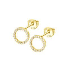 Pendientes Plata Dorada Lotus LP3671-4/3 Círculo Circonitas