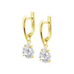 Pendientes Plata Dorada Lotus LP3809-4/2 Aro Colgante Circonitas