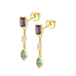 Pendientes Plata Dorada Lotus LP3882-4/2 Colgante Circonitas Multicolor