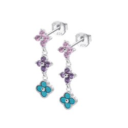 Pendientes Plata Dorada Lotus LP3889-4/2 Colgante Circonitas Multicolor