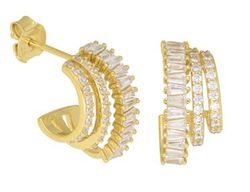 Pendientes Liska Plata Dorada LPZ095A-D Circonitas