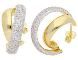 Pendientes Liska Plata Dorada LPZ185A-D Circonitas