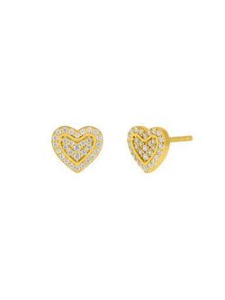 Pendientes Plata Dorada Marea D02901/AW Corazón Circonitas