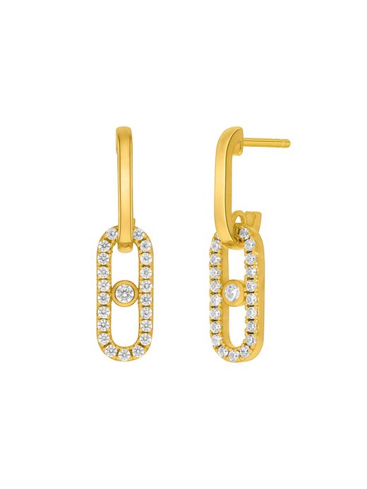 Pendientes Plata Dorada Marea Mujer D04101/AX Colgante Circonitas