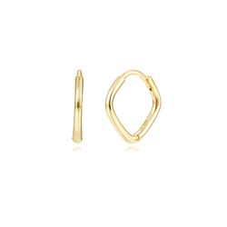 Pendientes Plata Dorada Mujer 10mm PEL1259DO10 Aro Rombo En Brillo