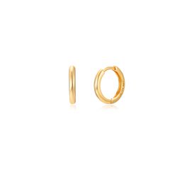 Pendientes Plata Dorada Mujer 12mm PEL0961DOXX12 Aro En Brillo