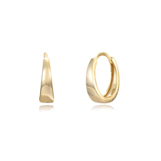 Pendientes Plata Dorada Mujer 12mm PEL1044DO Aro En Brillo