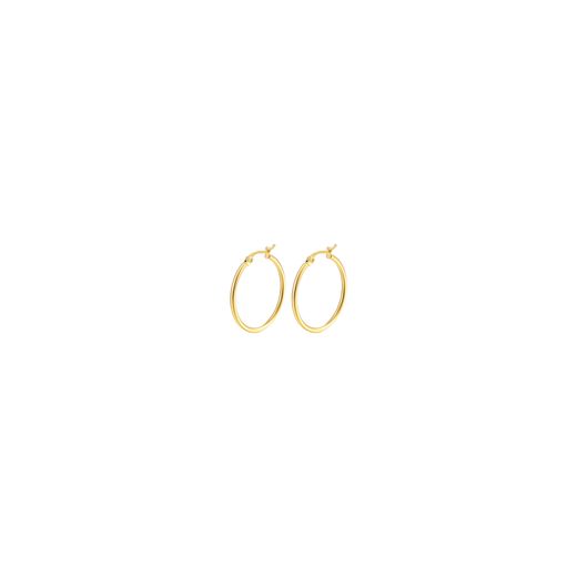 Pendientes Plata Dorada Mujer 12mm PEL1203DOXX12 Aro En Brillo