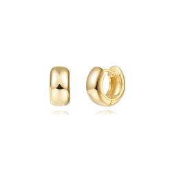 Pendientes Plata Dorada Mujer 12mm PEL1256DOXX12 Aro En Brillo