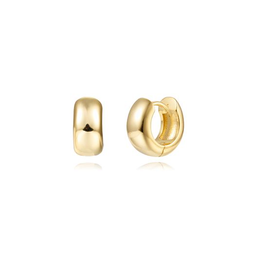 Pendientes Plata Dorada Mujer 12mm PEL1256DOXX12 Aro En Brillo