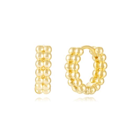 Pendientes Plata Dorada Mujer 13mm PEL1253DOXX13 Aro Bolitas En Brillo