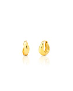 Pendientes Plata Dorada Mujer 13mm PEL1305DO13 Aro En Brillo