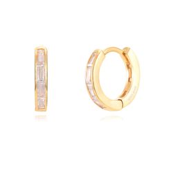 Pendientes Plata Dorada Mujer 13mm PEZ0973DO Aro Circonitas